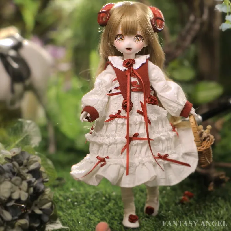 Sakura BJD Resin Jointed Doll, Brinquedos de Anime, Chifre magnético, Bonecas colecionáveis fofas, Artesanato, Móvel, Japonês, 1, 6Fullset