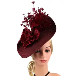 Clothing Accessory Vibrant Top Hat Style Headband with Exquisite Flower Feather Decor Fancy Cosplay Hair Accessory