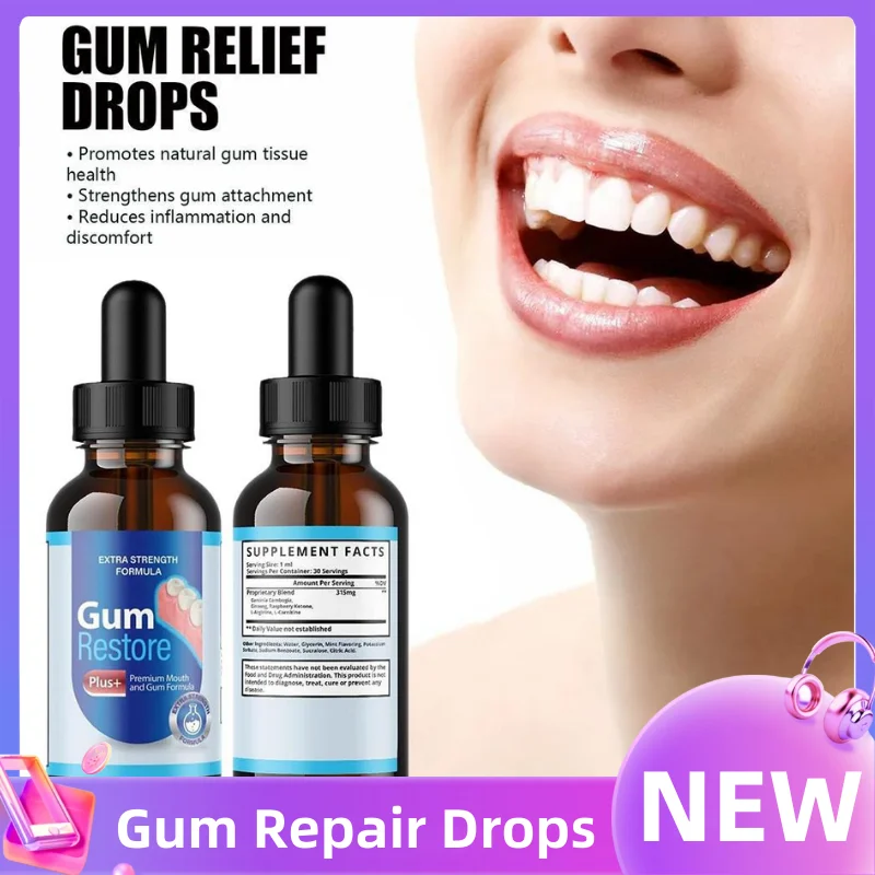 

30ML Gum Repair Drops Effectively Relieve Tooth Allergy Gum Restore Liquid Drops Reduces Inflammation Tooth Damage Drops