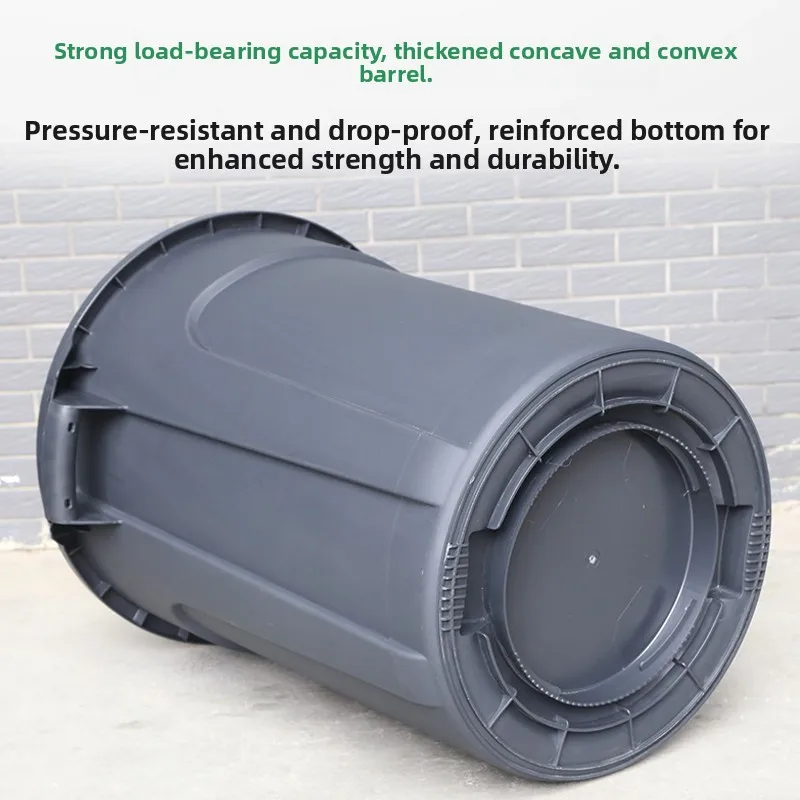 Super Treasure Large Size High Capacity Plastic Trash Can with Wheels Thickened round Barrel Commercial Use Garbage Can