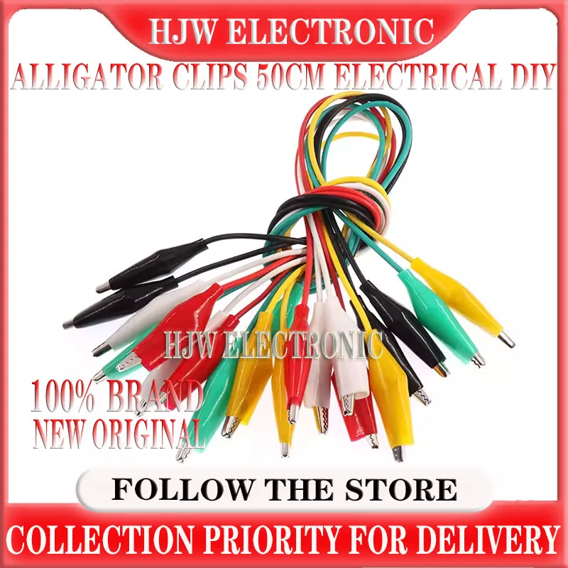 

10PCS Alligator Clips 50CM Electrical DIY Test Leads Alligator Double-ended Crocodile Clips Roach Clip Test Jumper Wire