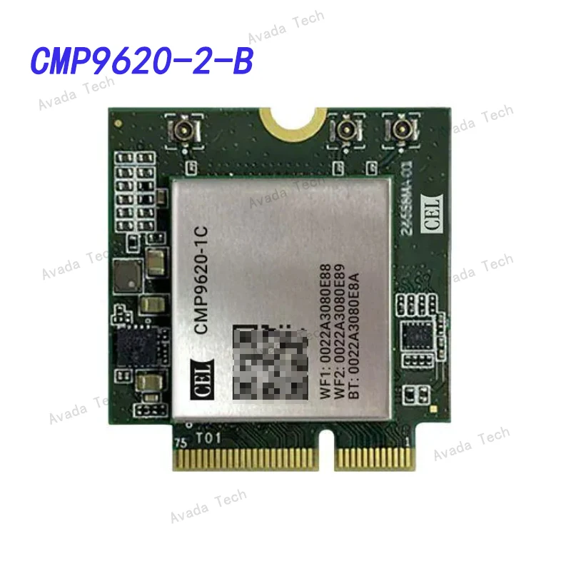 

Avada Tech CMP9620-2-B CMP 9620 Series 1.2 Gbps 18 dBm Bluetooth WiFi Pcle Surface Mount Transceiver Module