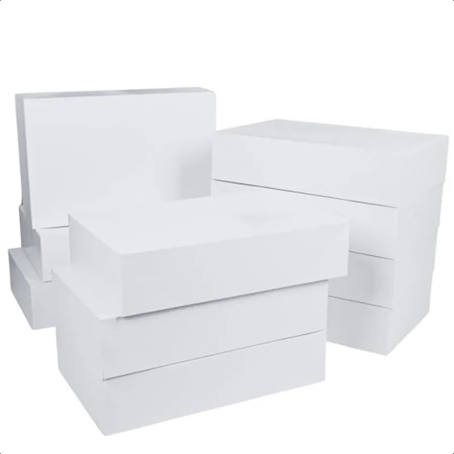 

10 Piece Extra Large Gift Boxes Premium White 4inch Deep