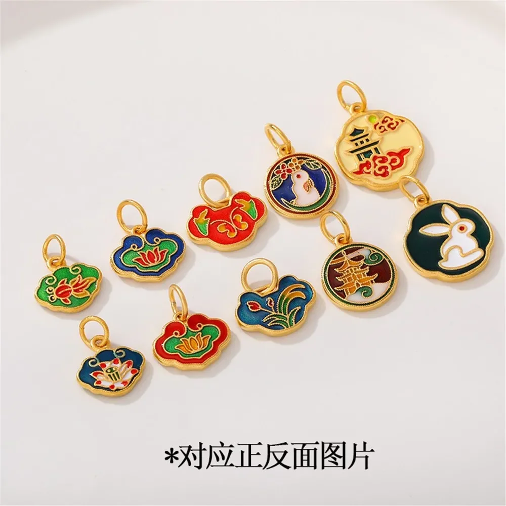 

Sha Jin Shao Lan Yue Gong Tu Ru Yi Lock Pendant DIY Handmade Bracelet Necklace Accessories Red Rope Weaving Material L394