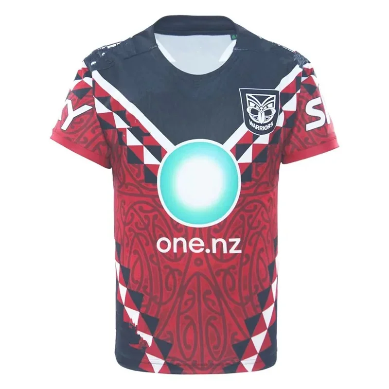 New Zealand Warriors Men's Te Ārahi Rugby Jersey - New Style Men's and Women's Sports Breathable and Quick-drying Jersey