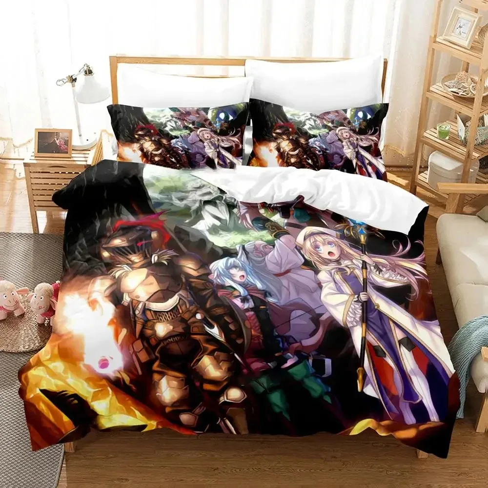 Anime Goblin Slayer Bedding Set Duvet Cover Bed Set Quilt Cover Pillowcase Comforter king Queen Size Boys Adult Bedding Set