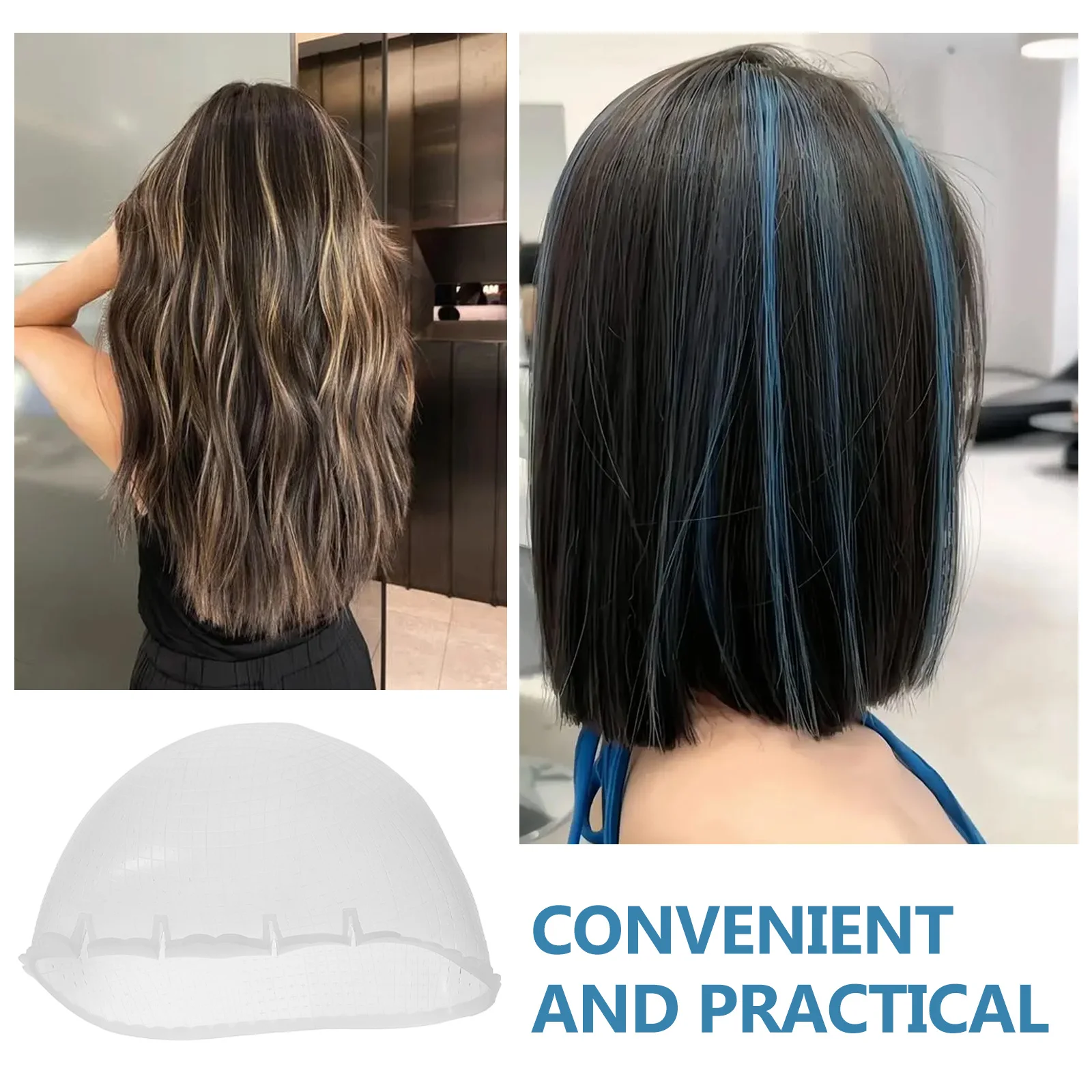 

Silicone Hair Dye Cap Reusable Elastic Coloring Hat DIY Home Salon Highlighting Supplies Hair Care Styling Tools