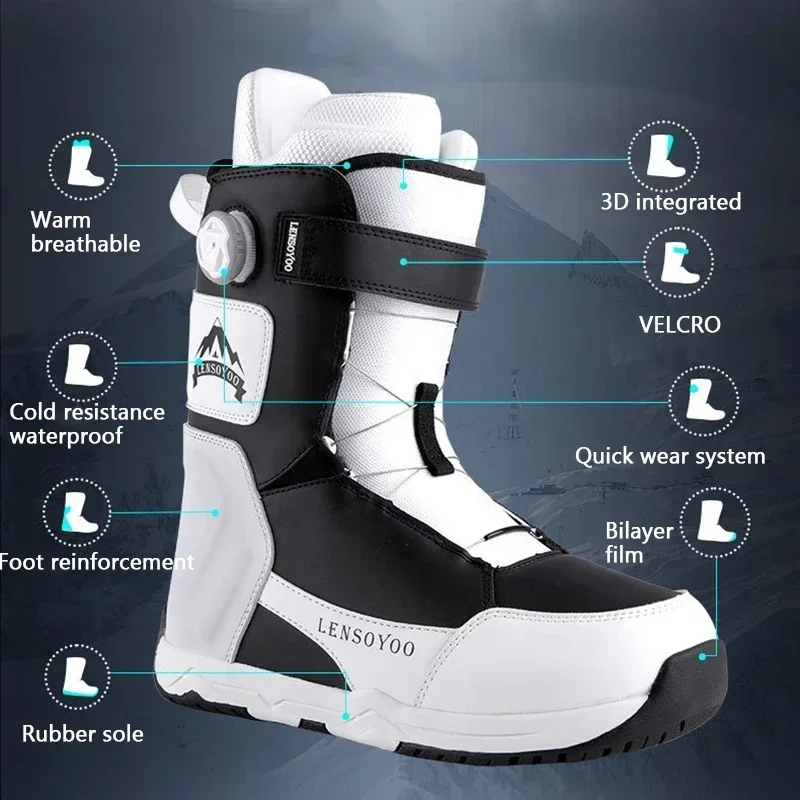 Winter New Ski Shoes Women Outdoor Sports Snowboarding Boots 2025 Men Warm Breathable Waterproof Cold Resistant Snow Shoes