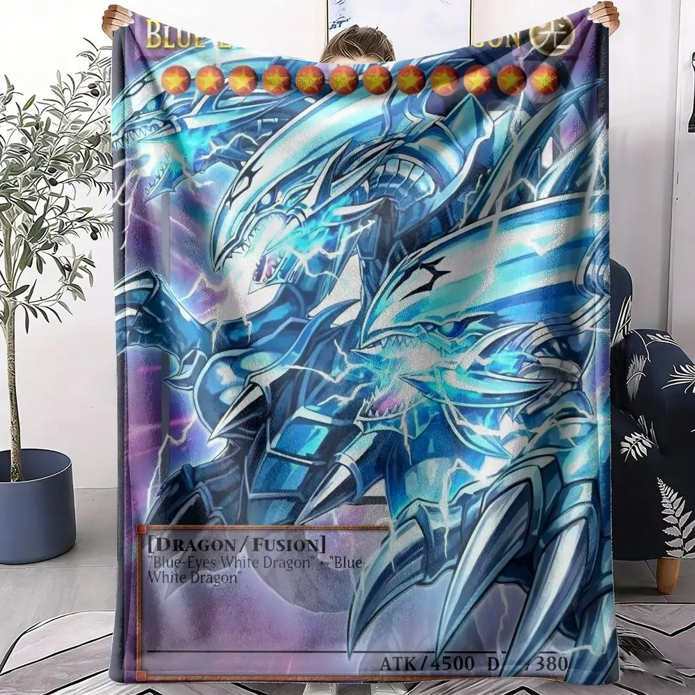 Y-yu-Gi-Oh! cards Gragon Throw Soft Flannel Throw Summer Blanket Lightweight Cozy Nap Blanket for Sofa Bed Travel