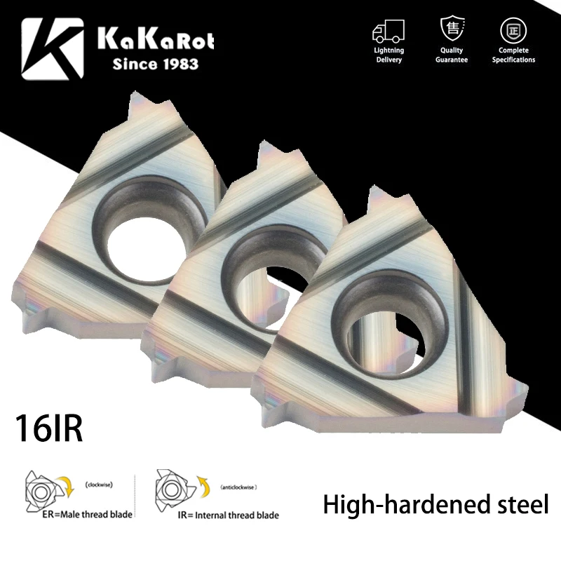 KaKarot MMT16IR 16IR AG55 AG60 NPT 11W 14W 19W 11BSTP 14BSTP Carbide Insert Thread Turning Tool For SER CNC Lathe HRC55 Hardness