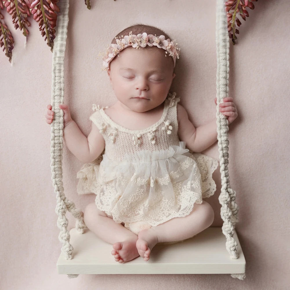 Newborn Baby Girl Romper Floral - ملابس تصوير للأطفال حديثي الولادة، ملابس