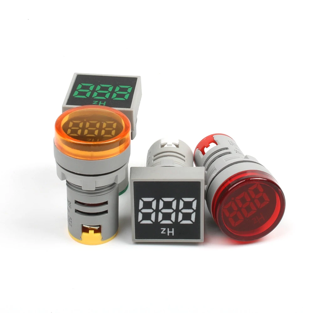 22 مللي متر شاشة ديجيتال الكهرباء هيرتز متر ملون مع LED مستديرة/مربع متر AC60-500V أزرق أصفر أحمر أخضر أبيض