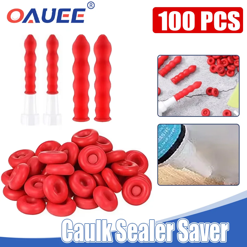 100pcs Red Caulking Gun Nozzles Cap Red Caulk Saving Cap Caulk Sealer Saver Open Caulking Tube for Sealing and Preserving Tools