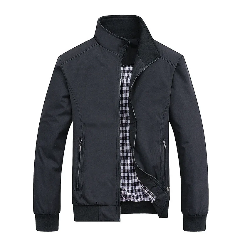 Spring and Autumn Casual Solid Color Fashion Slim Fit Bomb Jacket Jacket Baseball Jacket Men's Jacket M-6XL