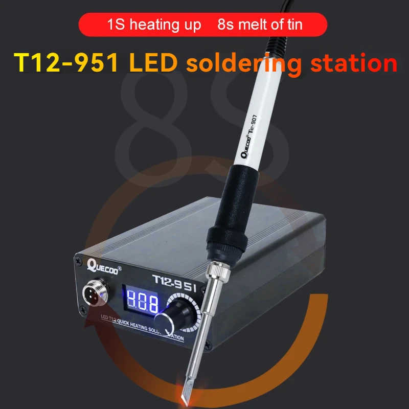 

QUICKO T12-951 108W LED Soldering Station with OLED Display Fast Heating Digital Welding Tool & M8 Handle for Electronics Repair