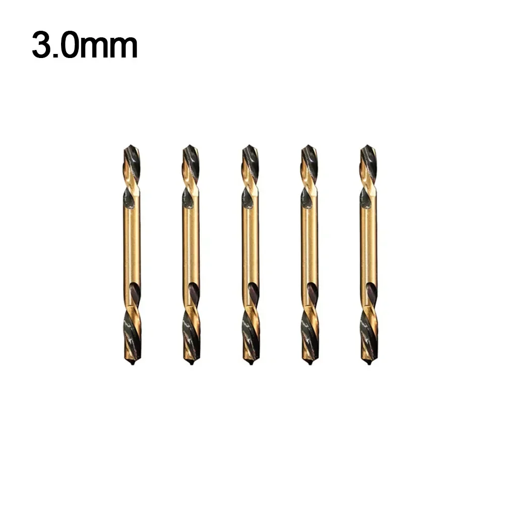 

5pcs HSS Auger Drill Bit Double-Headed Drill Bits For Metal Stainless Steel Wood Drilling 3.0-6.0mm Bench Drill Bit Power Tools