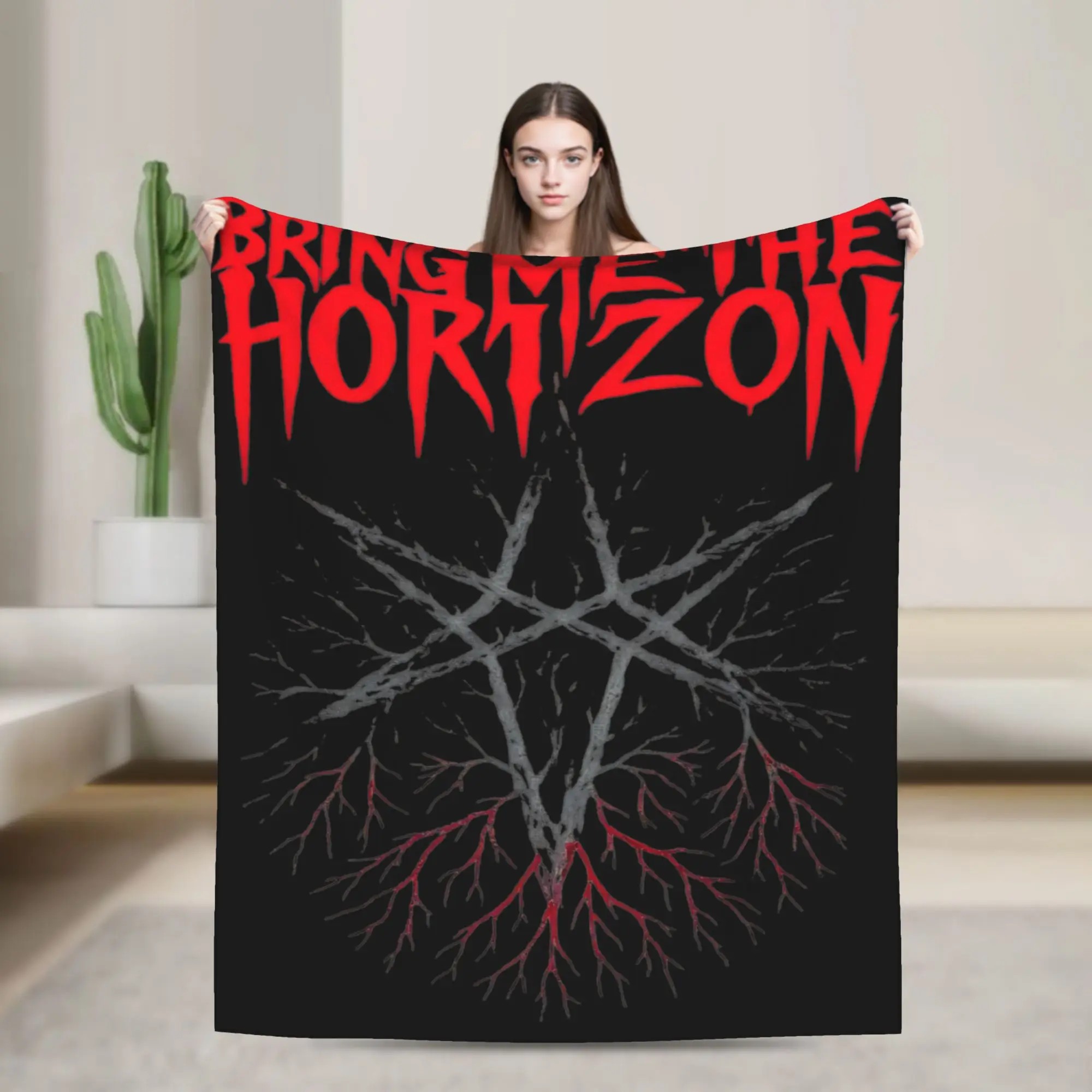 

BMTH Bring Me The Horizon Soft Blankets British Rock Band Plush Throw Blanket Fluffy Outdoor Flannel Bedspread Sofa Bed Cover
