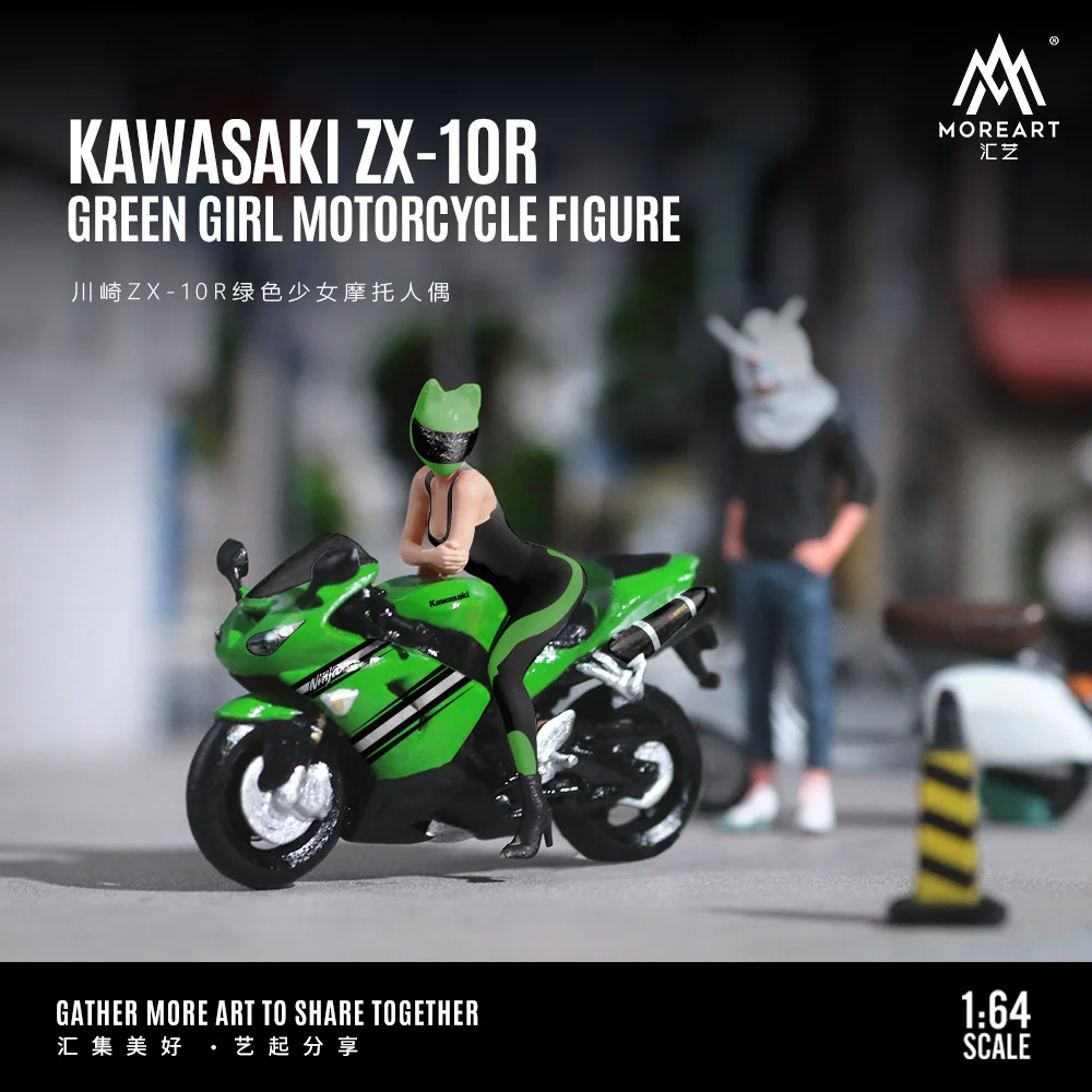 

Pre-order * TimeMicro&MoreArt 1:64 ZX-10R Green Girl Motorcycle Doll Resin Set - shipping in November