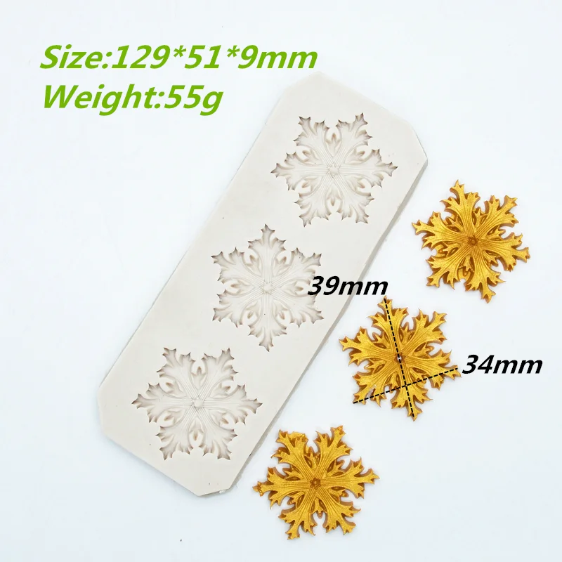 Mold Silicone Snowflake Shape Cake Snow Fondant Moulds Sugar Craft Cake Baking Tools For Snow Christmas Decorative Accessories