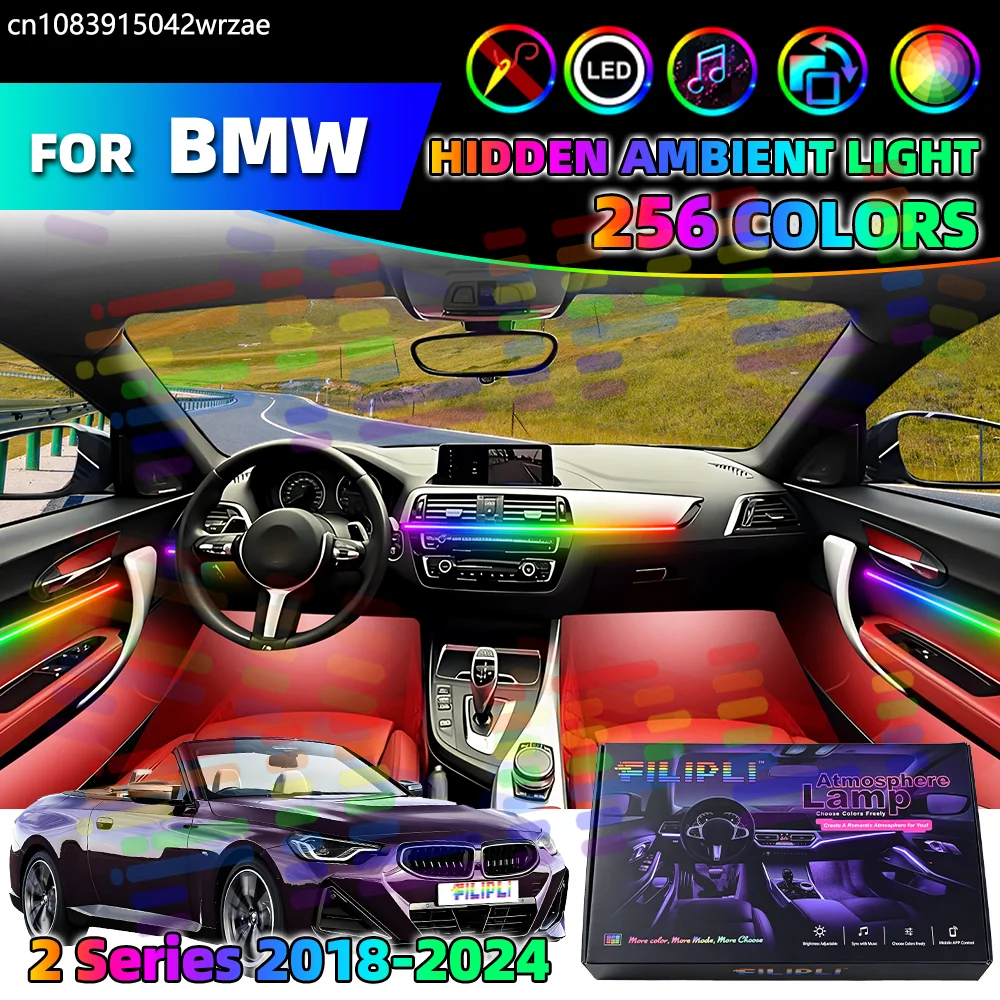 

For BMW 2 series F22 F23 F87 F44 F45 F46 G42 G43 G87 F44 U06 Ambient Lights Strips Breathing Strip Light Kit App Control Auto D