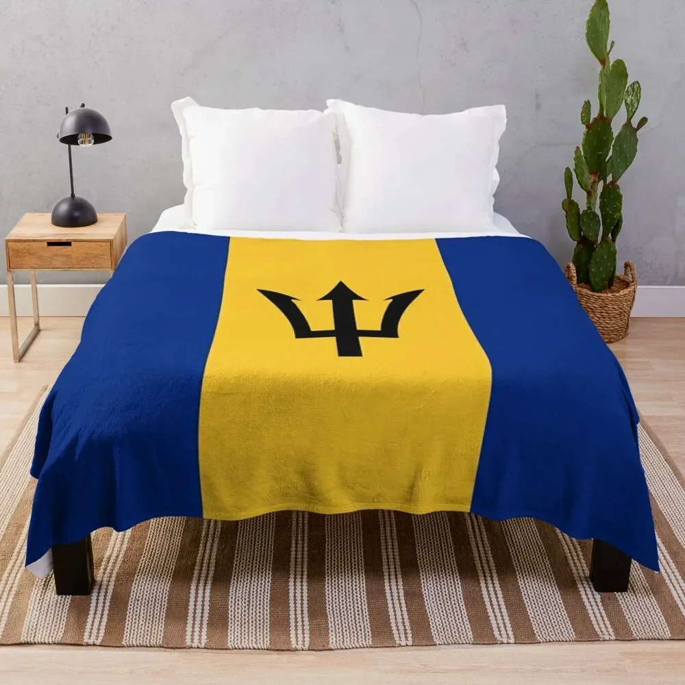 Barbados flag Throw Blanket Plaid Extra Large Throw bed plaid Soft Blankets