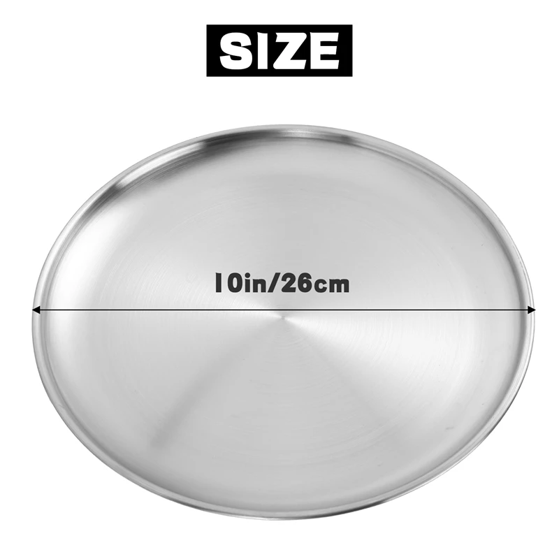 

10 Inch Pizza Pan Set Of 2, Stainless Steel Pizza Round Baking Trays, Crisper Oven Pan For Baking Serving, Durable