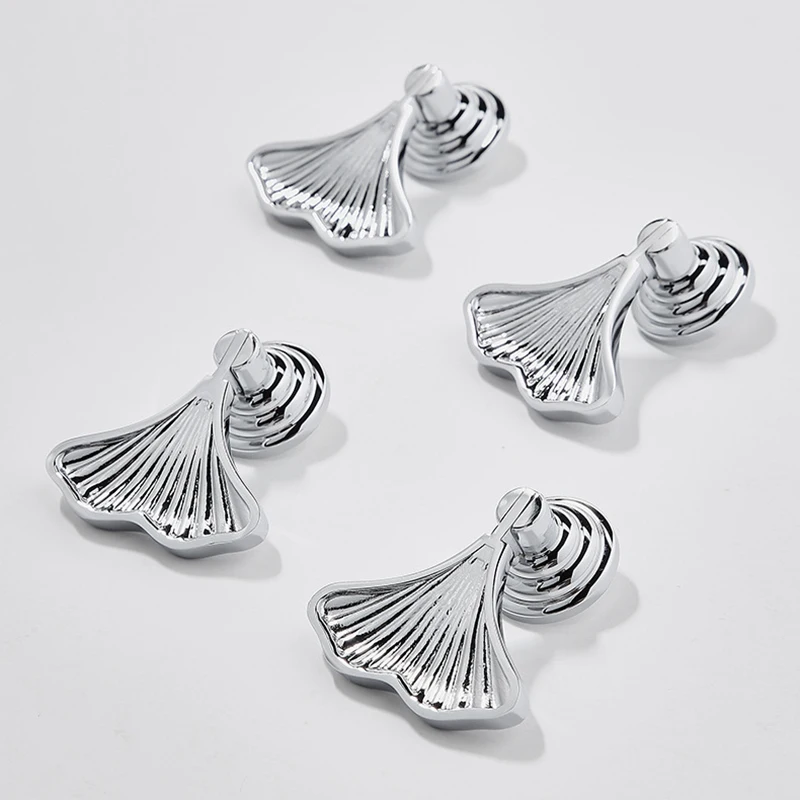 

High-end 8PCS Solid Brass Ginkgo Leaf Pendant Pulls Handles Drawer Knobs Cupboard Wardrobe Closet Cabinet Door Pulls Knobs