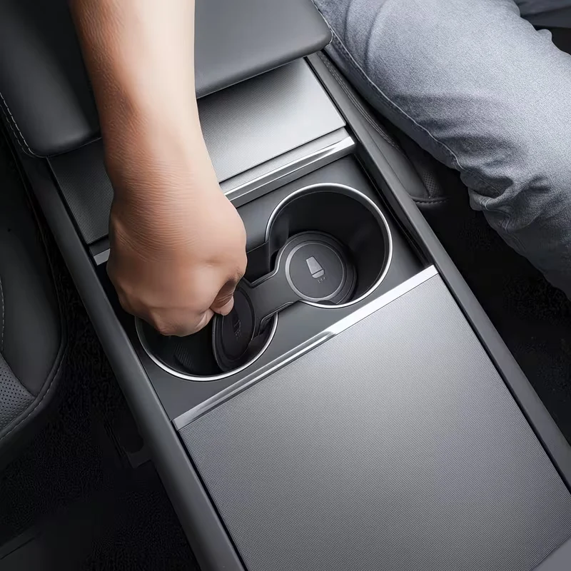 For Tesla Model 3/Y Center Console Cup Mat, Cup Mat Protective Pad, Storage Slot Protective Pad, Wear-Resistant, Dust-Proof, Easy to Clean view 5
