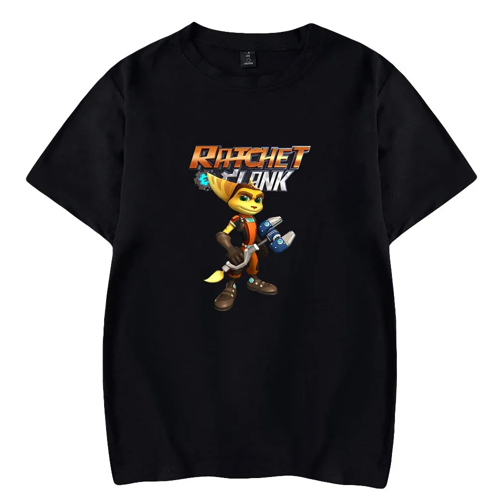 Ratchet and Clank Oversized T Shirt Women Men Summer Crewneck Short Sleeve Cotton Funny Tshirt Graphic Tees Harajuku Tops