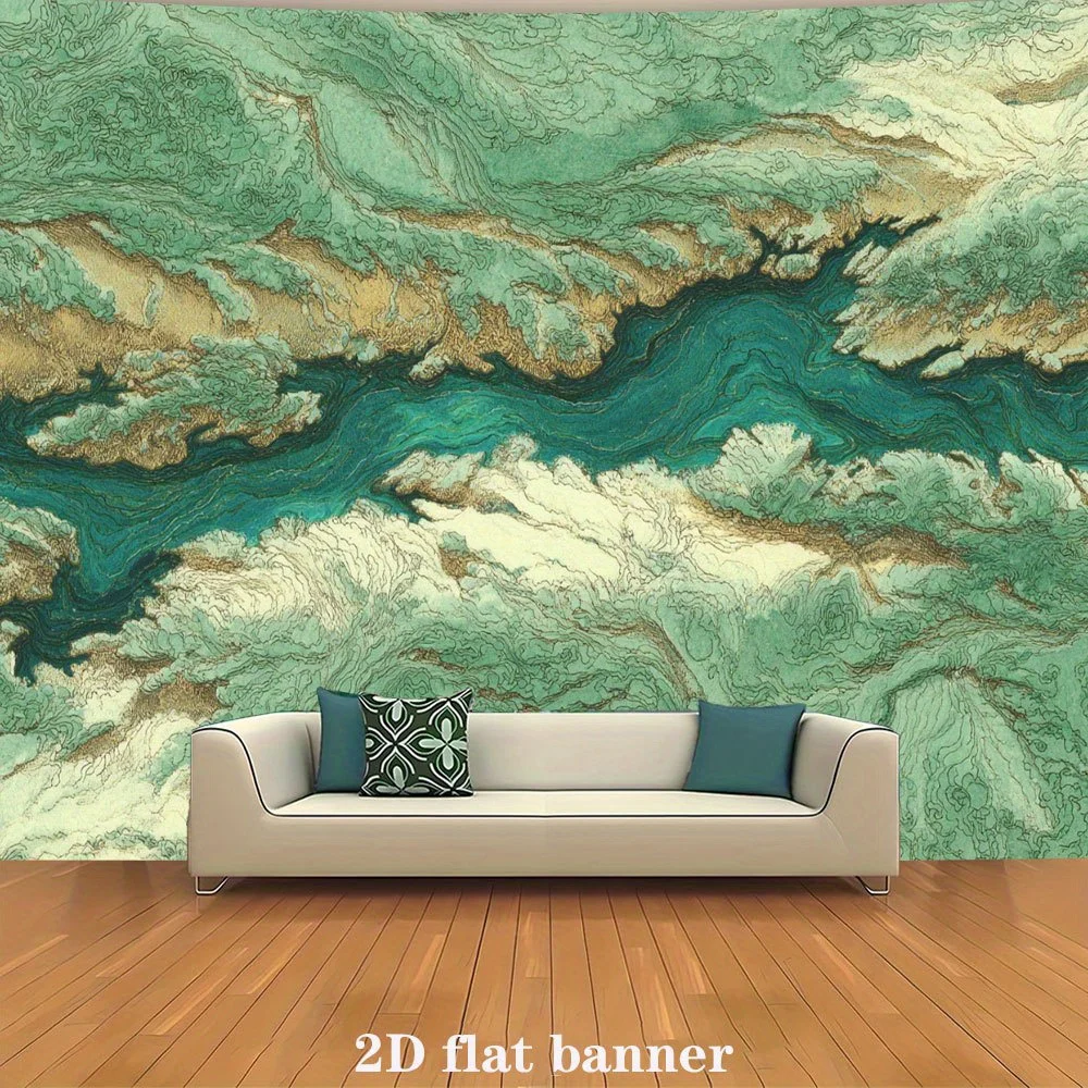 Large Boho Abstract Watercolor Forest River Nature Tapestry Wall Hanging Decoration Polyester Print for Living Room Bedroom Home