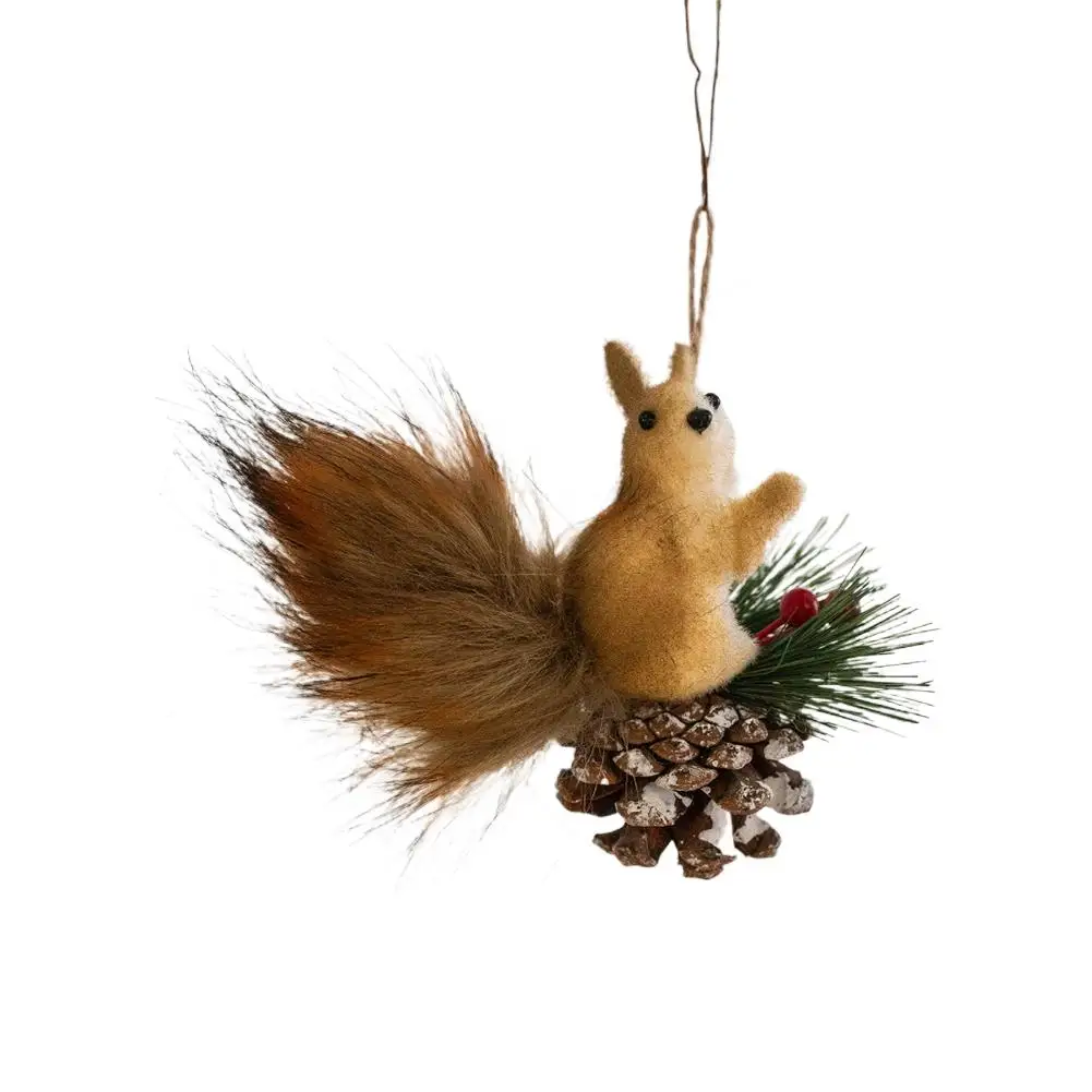 Squirrel Figurine Foam Light-weight Squirrel Ornament Lifelike Squirrel Decoration For Christmas Tree Squirrel Pendant Ornament