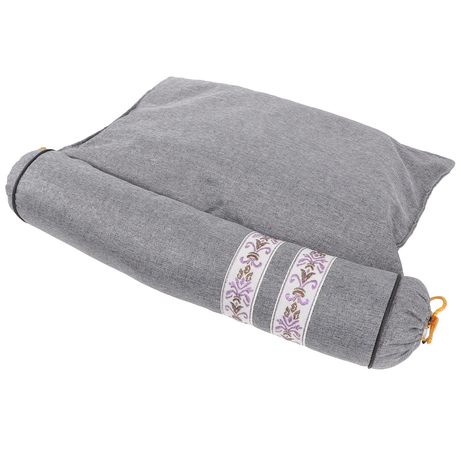 Wormwood Filled Cervical Neck Roll Pillow for Neck Support Lumbar Back Pain Relief Office Car Travel Sleep Posture Correction