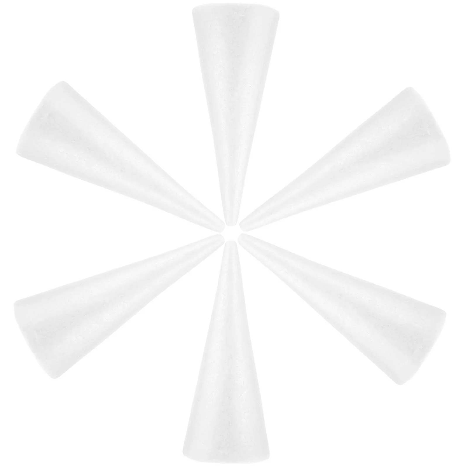 

6Pcs Foam Cone White 9.2x3.5inch DIY Craft Base for Children Kids Educational Projects Christmas New Year Preschool Kindergarten