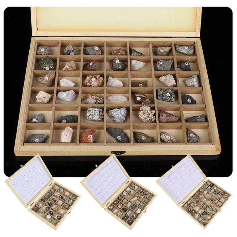 

Обучающий набор инструментов по геологии, образцы рудных пород в деревянном футляре для детей, подростков, обучающее пособие по