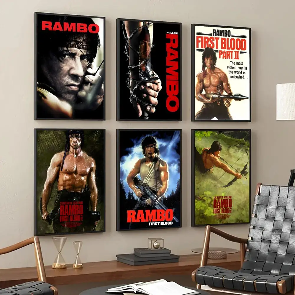 Rambo First Blood Poster Wall Art Wall Stickers Home Living Room Bedroom Bar Office Decor Prints Personalized Gift