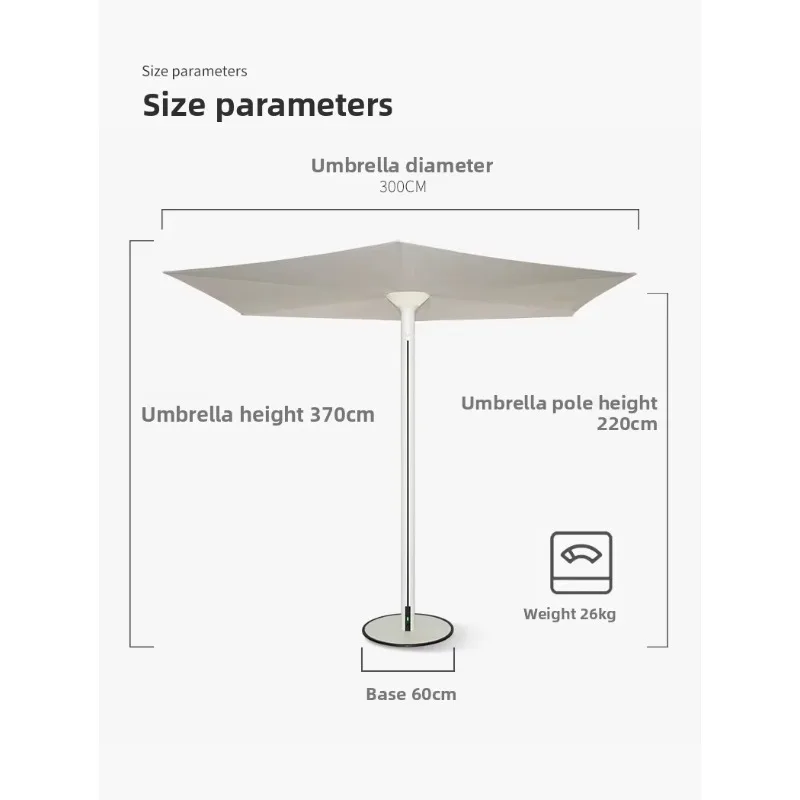 Garden Balcony Courtyard Cafe Milan Outdoor Sunshade Umbrella Solar Charging Lighting Folding Design Polyester Telescopic