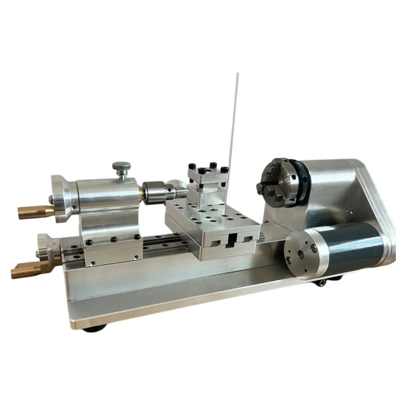 مخرطة صغيرة ذاتية الصنع - مخرطة صغيرة محمولة لأعمال النجارة المنزلية متعددة الوظائف لسطح المكتب مخرطة صغيرة 24 فولت 80 وات #6