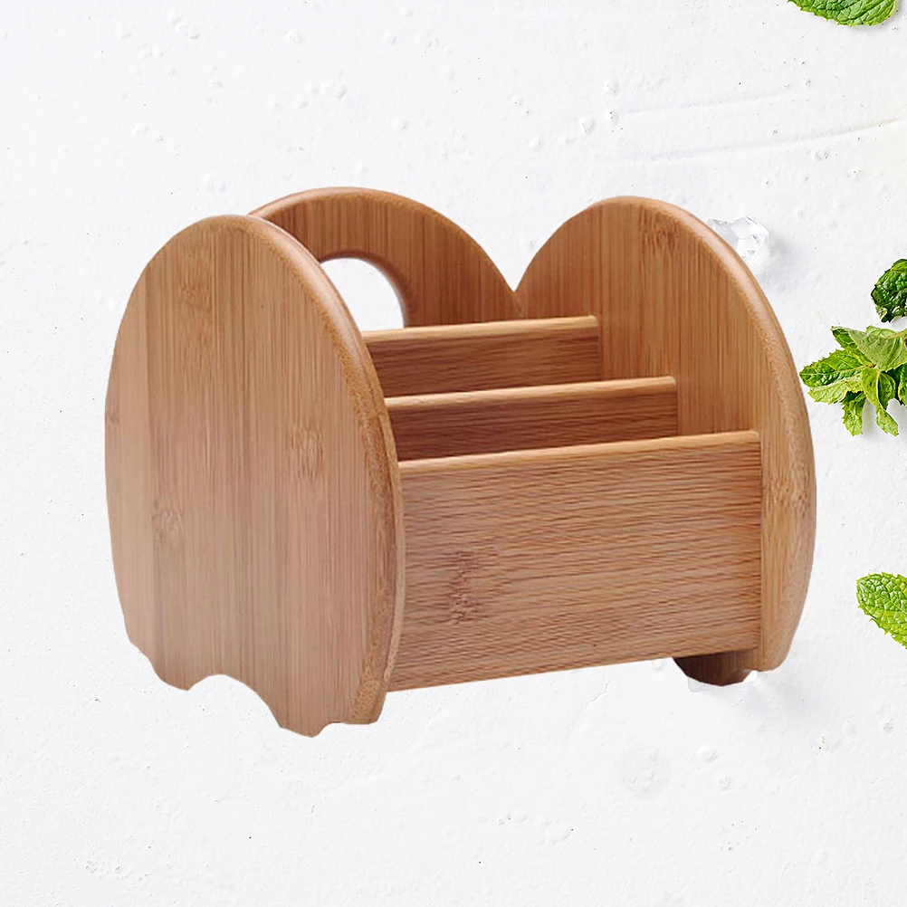 

1pc Bamboo Desktop Storage Box Eco-Friendly Desk Holder Multi-Function Organizer For Stationery Makeup Keys Remote Control