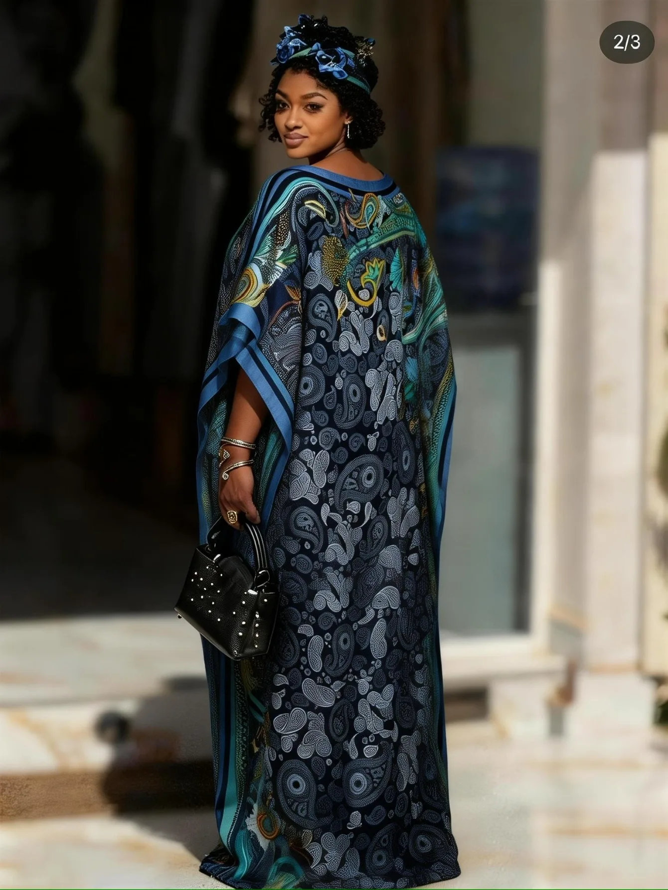 Oversized African Robe And Scarf Combo For Plus Size WomenCombo For Plus Size Women
