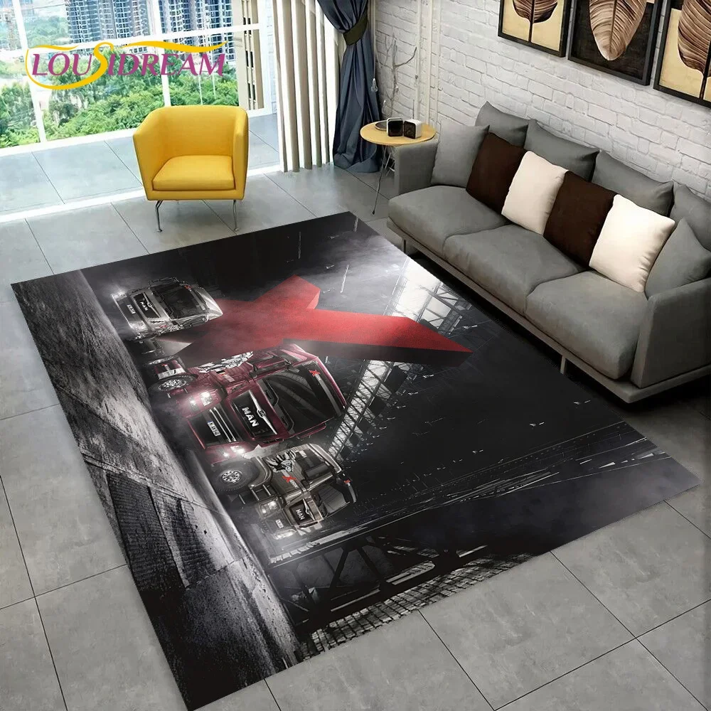 Latest MAN Truck Lorry 3D Printing Carpet Rug for Bedroom Living Room Home Sofa Decoration,Children Game Large Decor Floor Mat