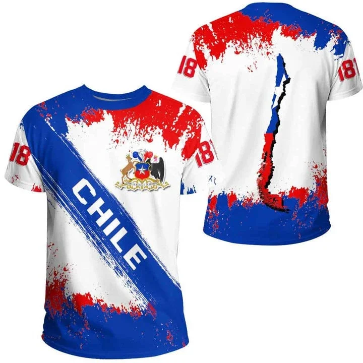 Chile National Emblem Map Short Sleeve Chilean Flag Camo T Shirt For Men Clothes Veteran Sport Tshirt Tee Kids Women Tops