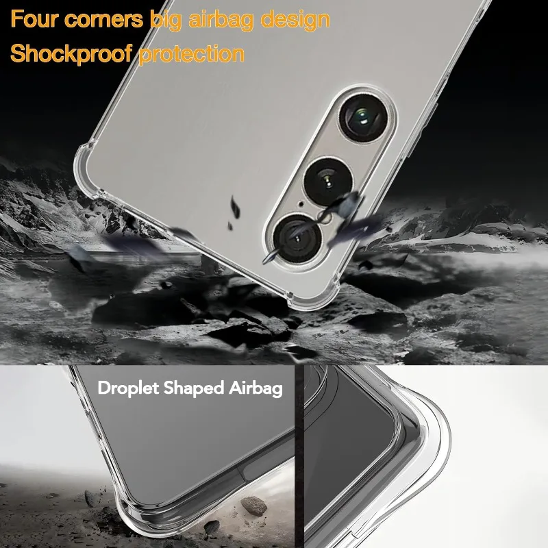 Case For Sony Xperia 5 10 1 VII VI V IV III II Transparent Protective Cover Four Corners Shockproof Bumper Coque Fundas view 4