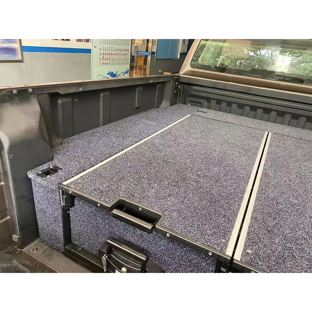 Wholesale Custom Waterproof Retractable Universal Pickup Storage Drawer System Cargo Box with Locking Function for Ram ranger hi