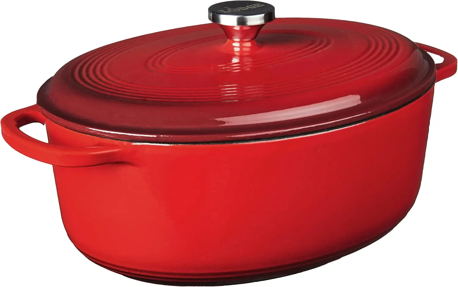 Olla Holandesa Ovalada de Hierro Fundido Esmaltado de 7 Cuartos con Tapa, Apta para Horno hasta 500 Grados ° F, Apto para Cocina y Servir