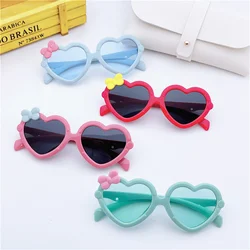 Children Cartoon Bow Love Heart Shaped Kids Sunglasses UV400 Protection Vintage Unisex Eyewear Fashion Cute Sweet Sun Glasses