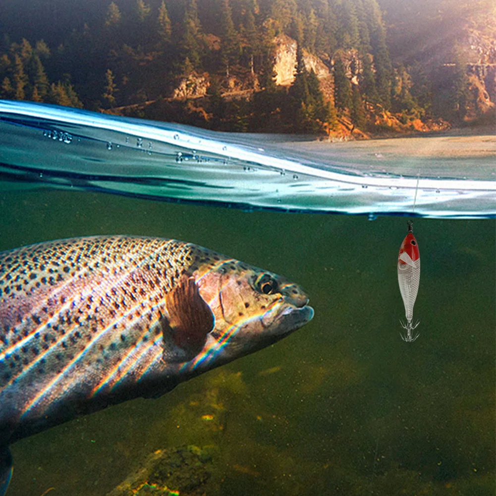 

5.7g/8cm Cuttlefish Attracting Lure Double Hook Glow In The Dark Octopus Bait Luminous Squid Jig Hooks for Saltwater Freshwater