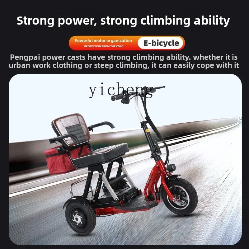 TQH Flying Pigeon Elderly Scooter Electric Tricycle Small Home Leisure Folding Lithium Battery Portable Battery Car
