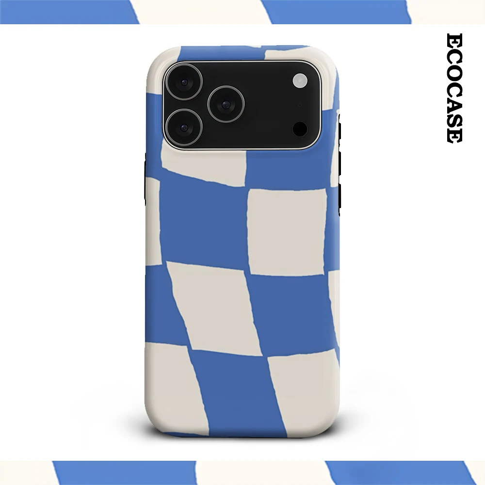 Wavy Blue Checker IPhone 17 Must-Haves Handyhülle für IPhone 17 16 15 14 13 12 11 Pro Max Plus Doppelschichtige Rückseite