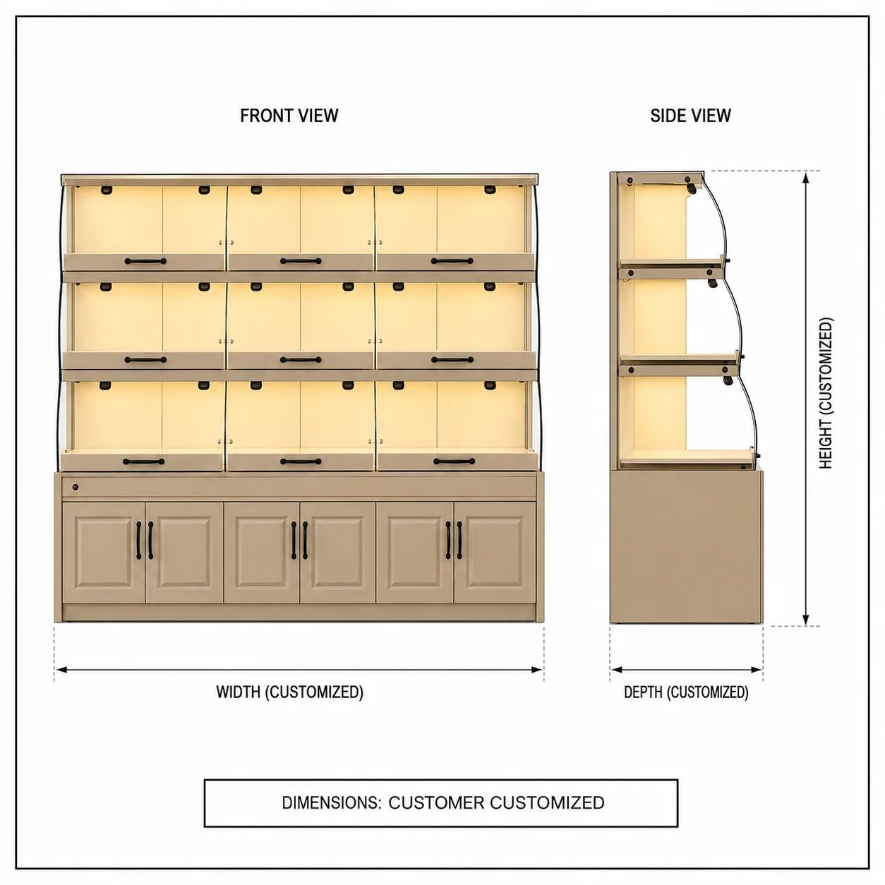 Komercyjna 12-drzwiowa szklana – Glass Cabinet Display recenzja i cena