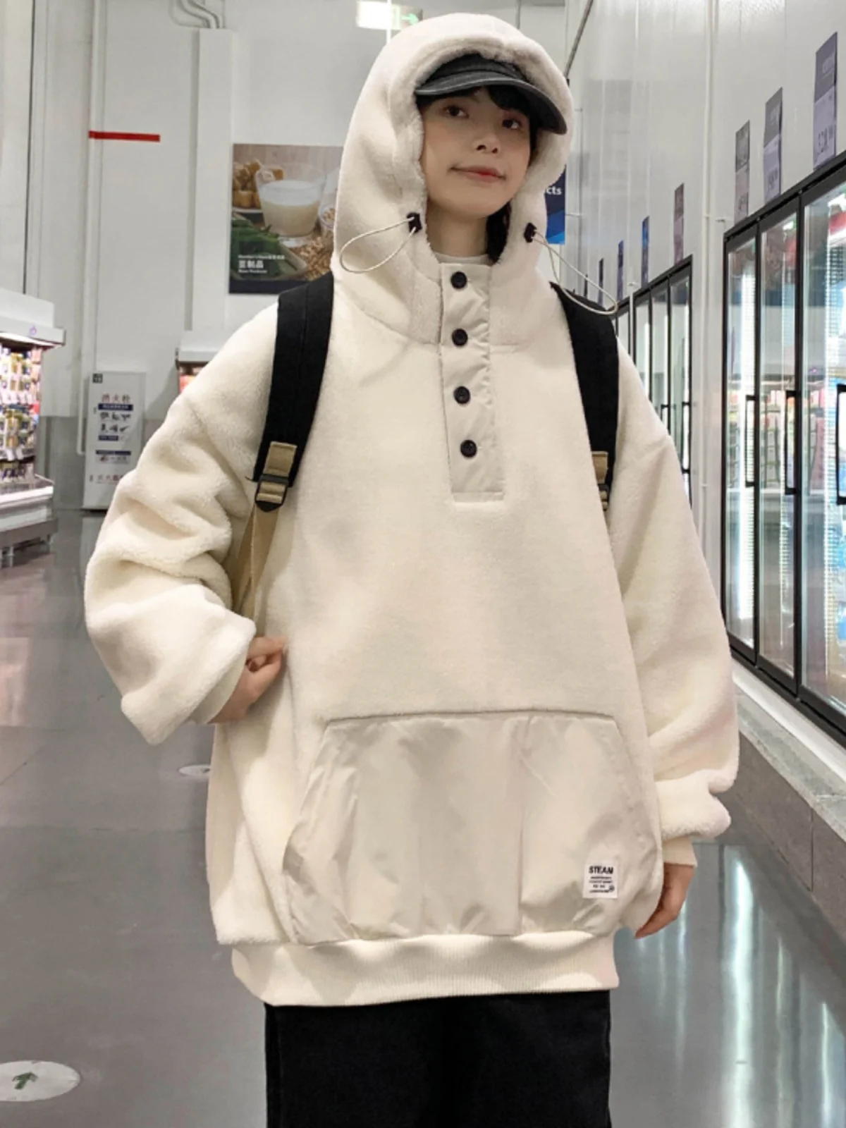 

Мужская толстовка American Sle Heavyweight: утепленная флисовая куртка из овечьего вельвета для осени и зимы, модный бренд Haome, модель Overhead Shirt